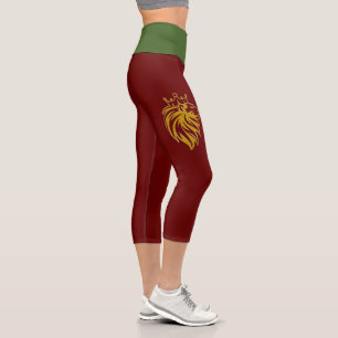 Löwe mit Krone - Gold Stil 2 Capri Leggings