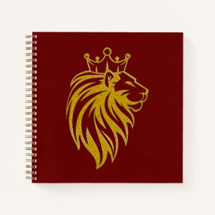 Löwe mit Krone - Gold Stil 2 Notizbuch