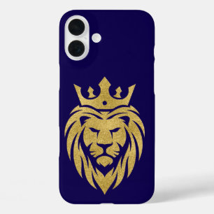 Löwe mit Krone - Gold Stil 3 iPhone 16 Plus Hülle