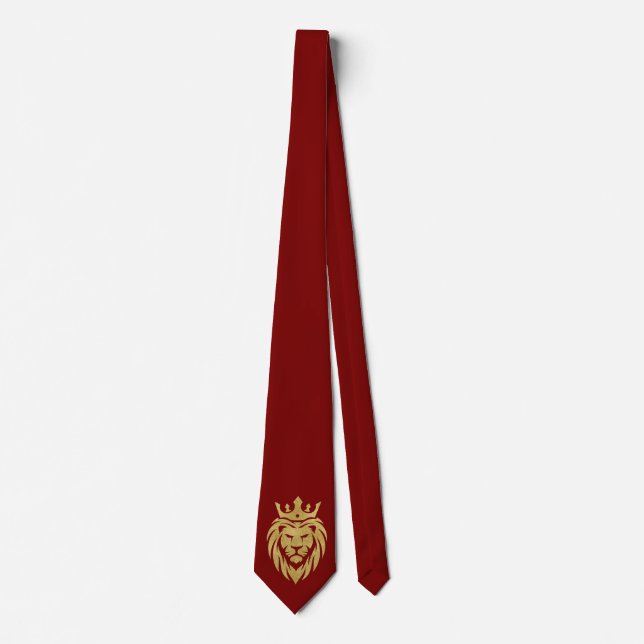 Löwe mit Krone - Gold Stil 3 Krawatte (Vorderseite)