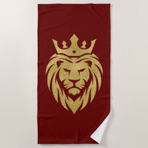 Löwe mit Krone - Gold Stil 3 Strandtuch
