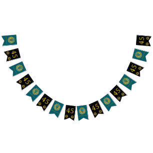 Löwe mit Krone - Gold Stil 4 + Ihr Text Wimpelkette