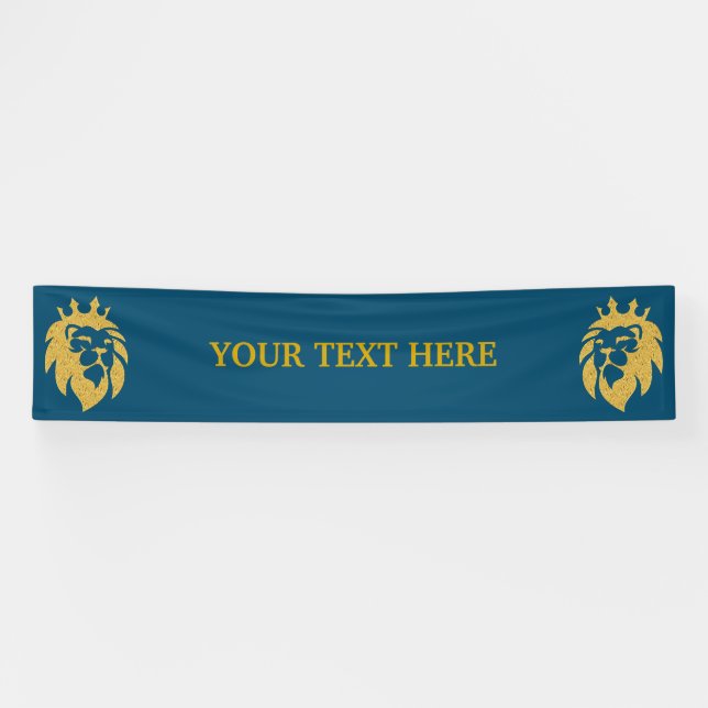 Löwe mit Krone - Goldstil 1 Banner (Horizontal)
