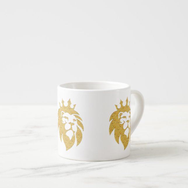 Löwe mit Krone - Goldstil 1 Espressotasse (Vorderseite Rechts)