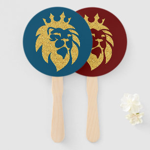 Löwe mit Krone - Goldstil 1 Fächer
