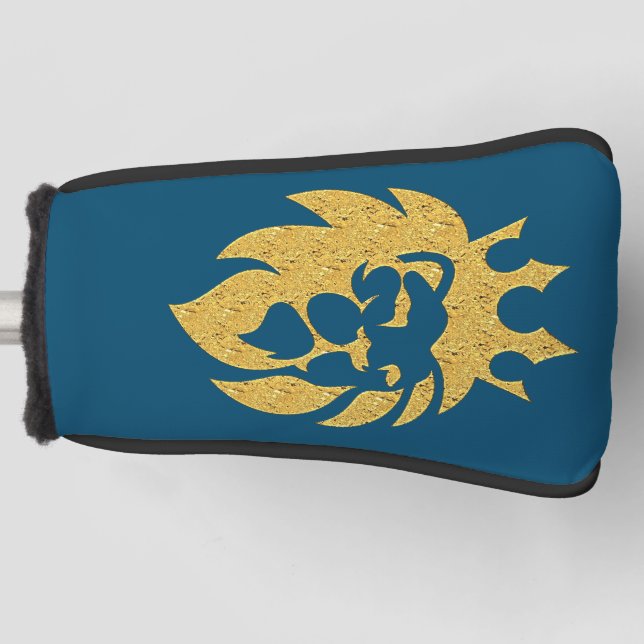 Löwe mit Krone - Goldstil 1 Golf Headcover (Vorderseite)