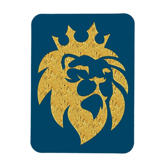 Löwe mit Krone - Goldstil 1 Magnet (Vertikal)