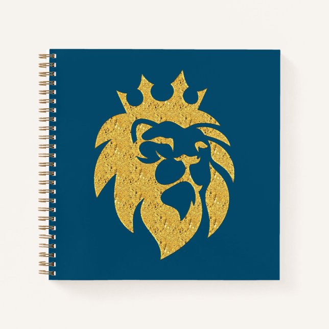 Löwe mit Krone - Goldstil 1 Notizbuch (Vorderseite)