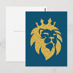Löwe mit Krone - Goldstil 1 Postkarte