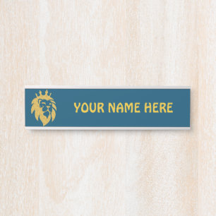 Löwe mit Krone - Goldstil 1 Türschild