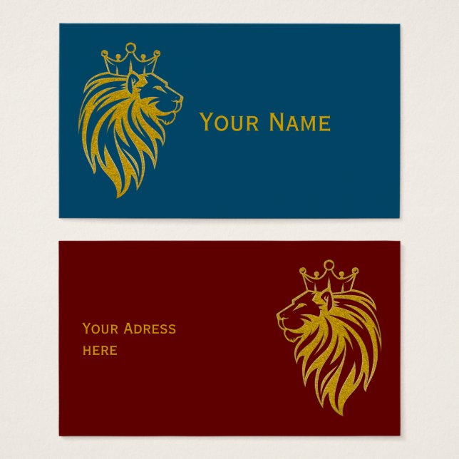 Löwe mit Krone - Goldstil 2 (Vorne & Hinten)