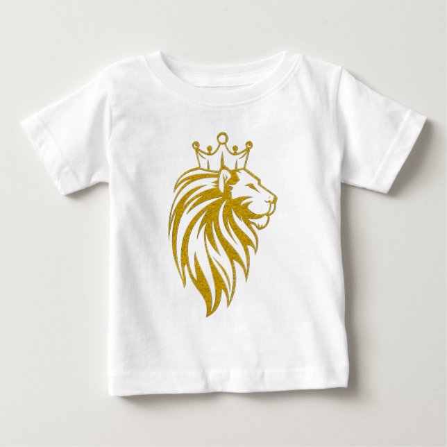 Löwe mit Krone - Goldstil 2 Baby T-shirt (Vorderseite)
