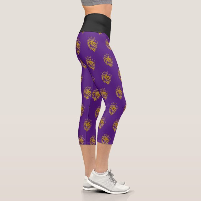Löwe mit Krone - Goldstil 2 Capri Leggings (Rechts)
