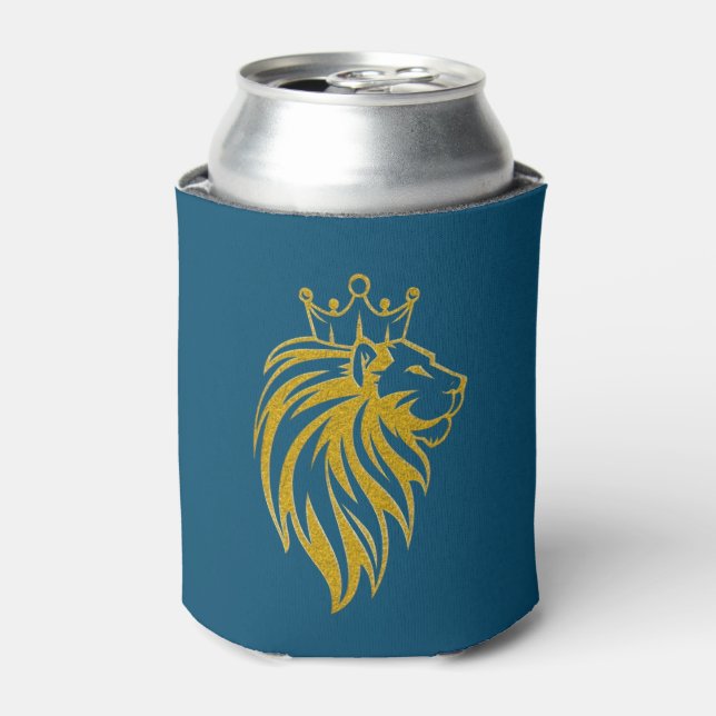 Löwe mit Krone - Goldstil 2 Dosenkühler (Kanne Vorderseite)