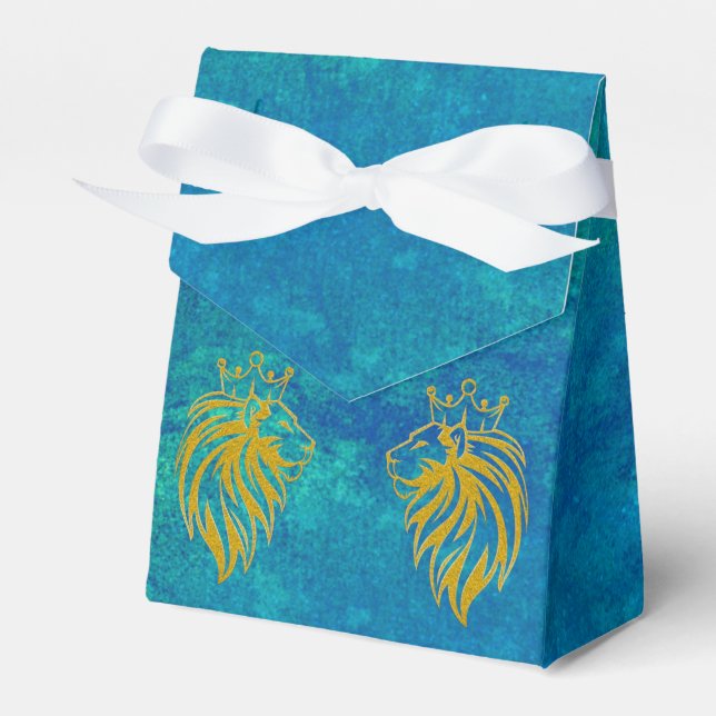 Löwe mit Krone - Goldstil 2 Geschenkschachtel (Vorderseite)
