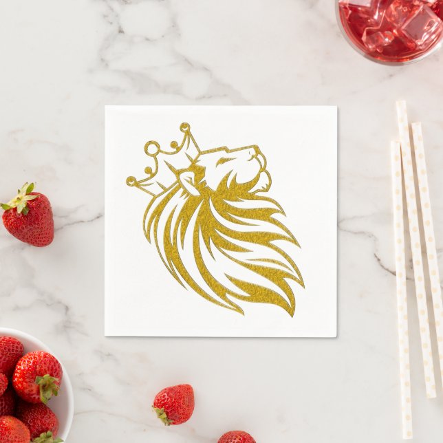 Löwe mit Krone - Goldstil 2 Serviette (Beispiel)