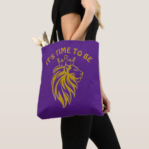 Löwe mit Krone - Goldstil 2 Tasche