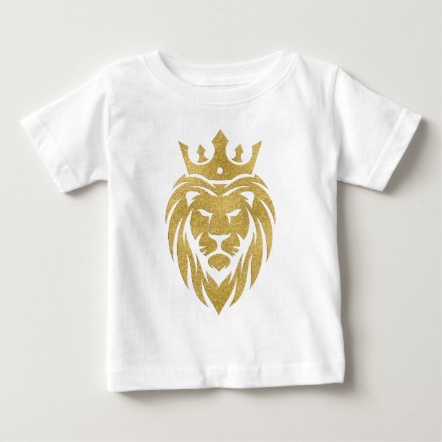 Löwe mit Krone - Goldstil 3 Baby T-shirt (Vorderseite)