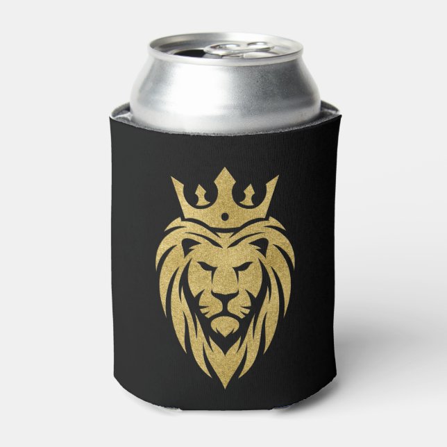 Löwe mit Krone - Goldstil 3 Dosenkühler (Kanne Vorderseite)