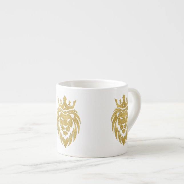 Löwe mit Krone - Goldstil 3 Espressotasse (Vorderseite Rechts)