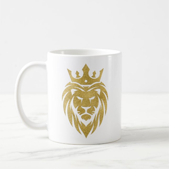 Löwe mit Krone - Goldstil 3 Kaffeetasse (Links)