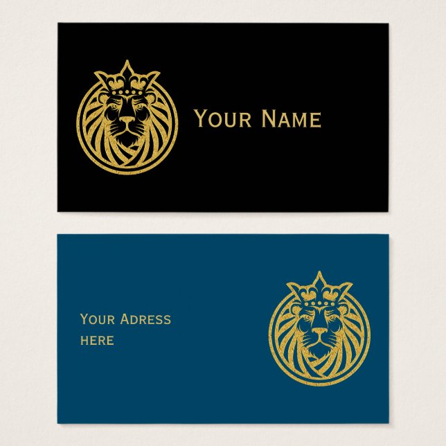 Löwe mit Krone - Goldstil 4 (Vorne & Hinten)