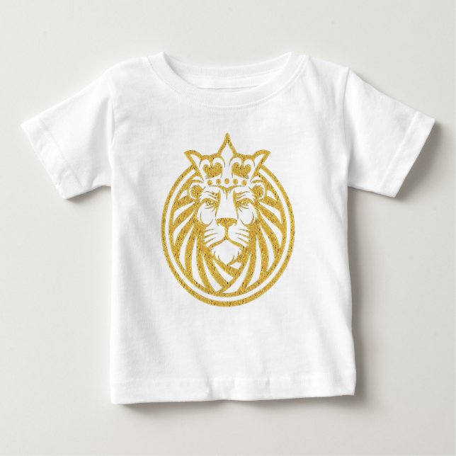 Löwe mit Krone - Goldstil 4 Baby T-shirt (Vorderseite)