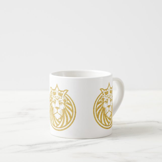 Löwe mit Krone - Goldstil 4 Espressotasse (Vorderseite Rechts)