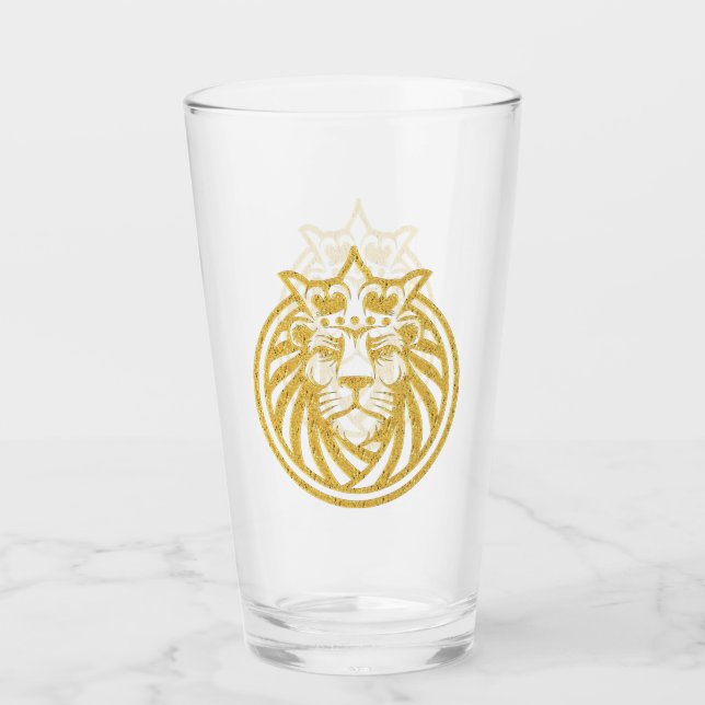 Löwe mit Krone - Goldstil 4 Glas (Vorderseite)