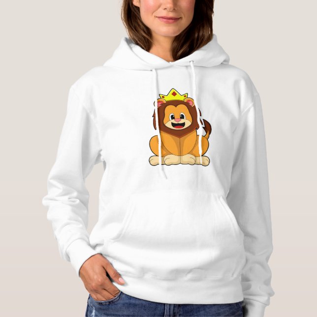 Löwe mit Krone Hoodie (Vorderseite)