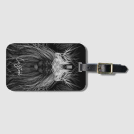 Löwe mit Kronen-Monogramm-Gepäckstück Gepäckanhänger