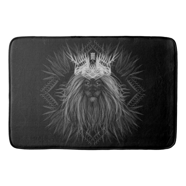 Löwe mit Kronenmonogramm Badematte (Vorderseite)