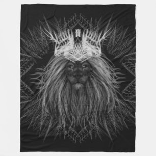 Löwe mit Kronenmonogramm Fleecedecke