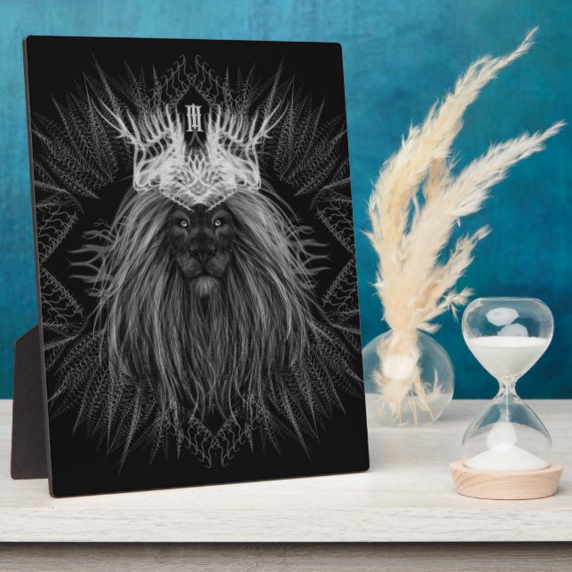 Löwe mit Kronenmonogramm Fotoplatte (Seite)