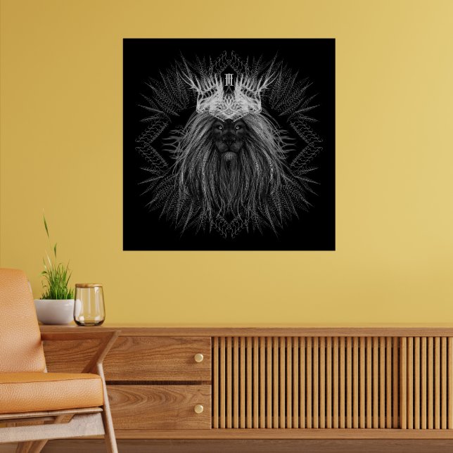 Löwe mit Kronenmonogramm Poster (Wohnzimmer 2)