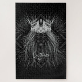 Löwe mit Kronenmonogramm Schwarz