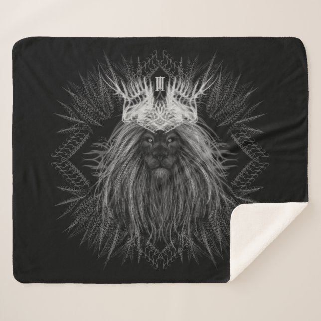 Löwe mit Kronenmonogramm Sherpadecke (Vorderseite (Horizontal))