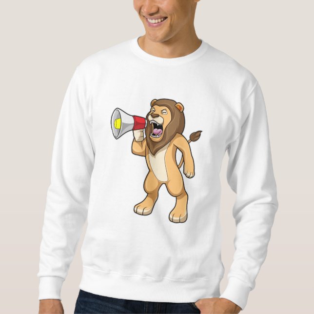 Löwe mit Mikrofon Sweatshirt (Vorderseite)