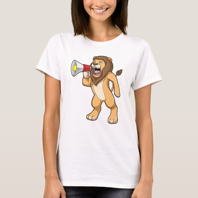 Löwe mit Mikrofon T-Shirt (Vorderseite)