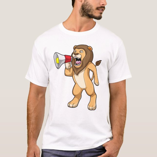 Löwe mit Mikrofon T-Shirt (Vorderseite)