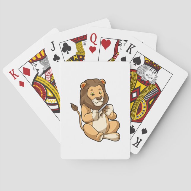 Löwe mit Nagelpfeilen Spielkarten (Rückseite)