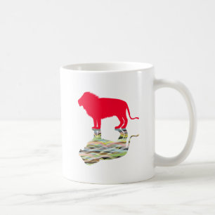 Löwe mit Reflektion (rot) Kaffeetasse
