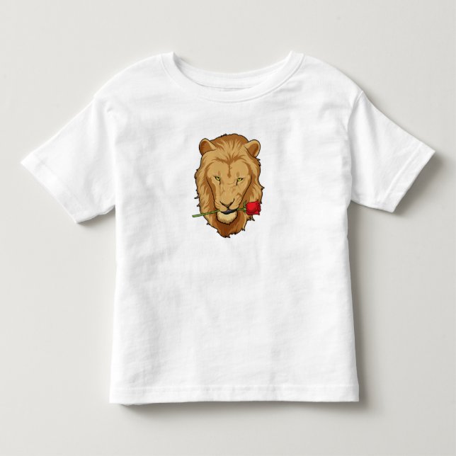 Löwe mit Rose Kleinkind T-shirt (Vorderseite)