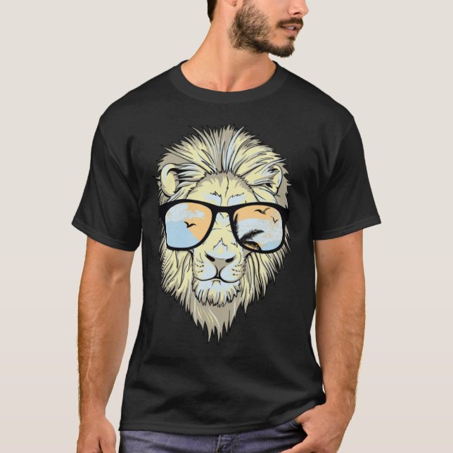 Löwe mit Shades Lion T-Shirt (Vorderseite)