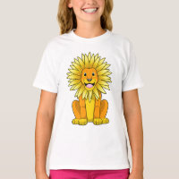 Löwe mit Sonnenblume Blume