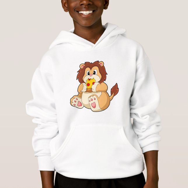 Löwe mit Stück Salami Pizza.PNG Hoodie (Vorderseite)