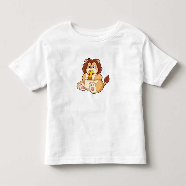 Löwe mit Stück Salami Pizza.PNG Kleinkind T-shirt (Vorderseite)