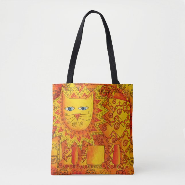 Löwe mit Wasserfarbmuster Tasche (Vorderseite)