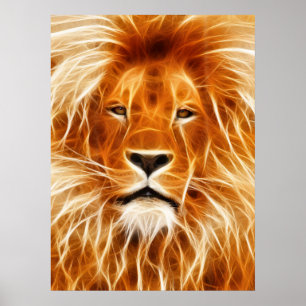 Löwe-Porträtplakat Poster