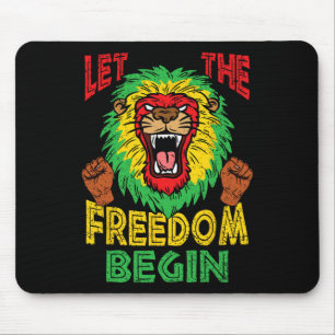 Löwe Rasta Freiheit Juneteenth Schwarze Geschichte Mousepad